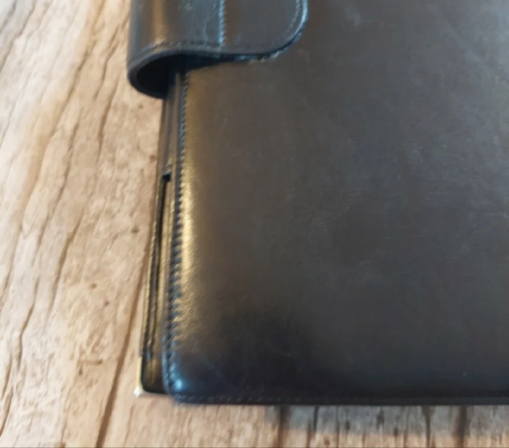 Montblanc Black Leather Filofax/ Organizer Platinum Corner Logo 8